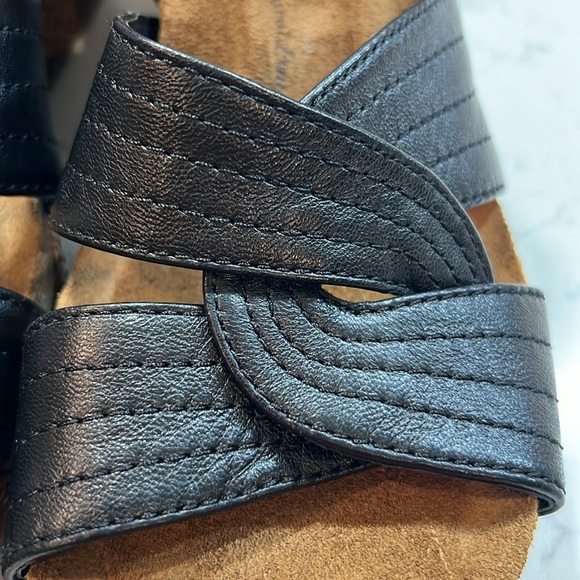 Sofft Leather Clarissa Wedge Heels padded insole Woven details Size 11W - Picture 12 of 16